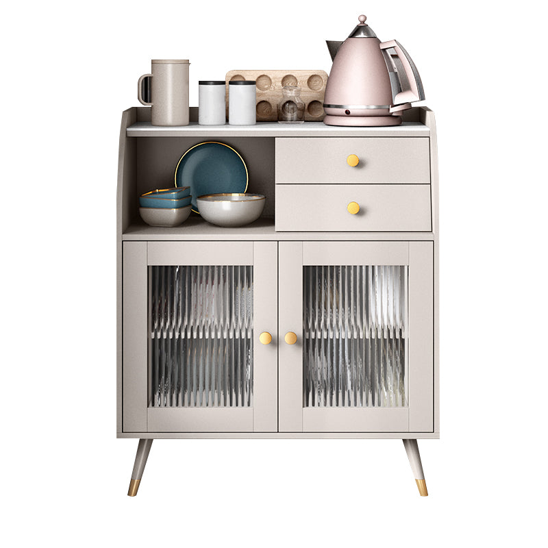 Contemporary Style Sideboard Wood Buffet Stand with Cabinets and Drawers