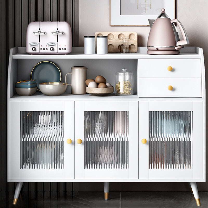 Contemporary Style Sideboard Wood Buffet Stand with Cabinets and Drawers