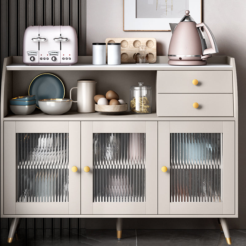 Contemporary Style Sideboard Wood Buffet Stand with Cabinets and Drawers