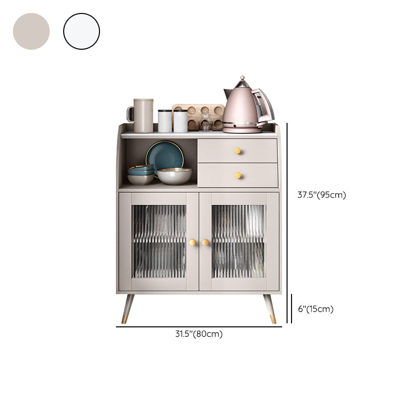 Contemporary Style Sideboard Wood Buffet Stand with Cabinets and Drawers