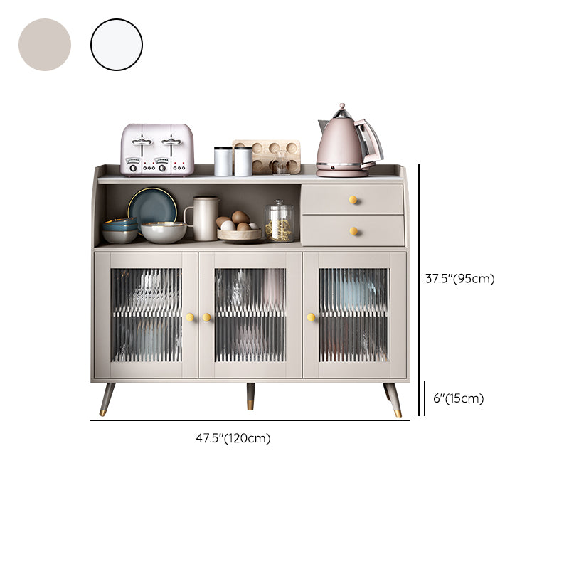 Contemporary Style Sideboard Wood Buffet Stand with Cabinets and Drawers