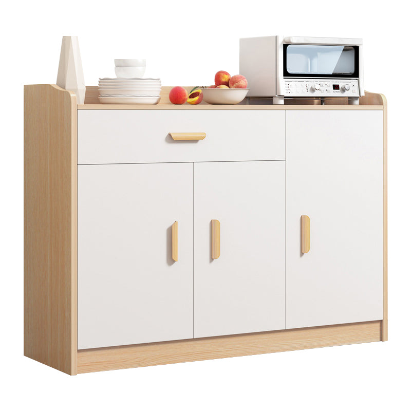 Contemporary Style Buffet Sideboard Wood Sideboard with Cabinets and Drawer