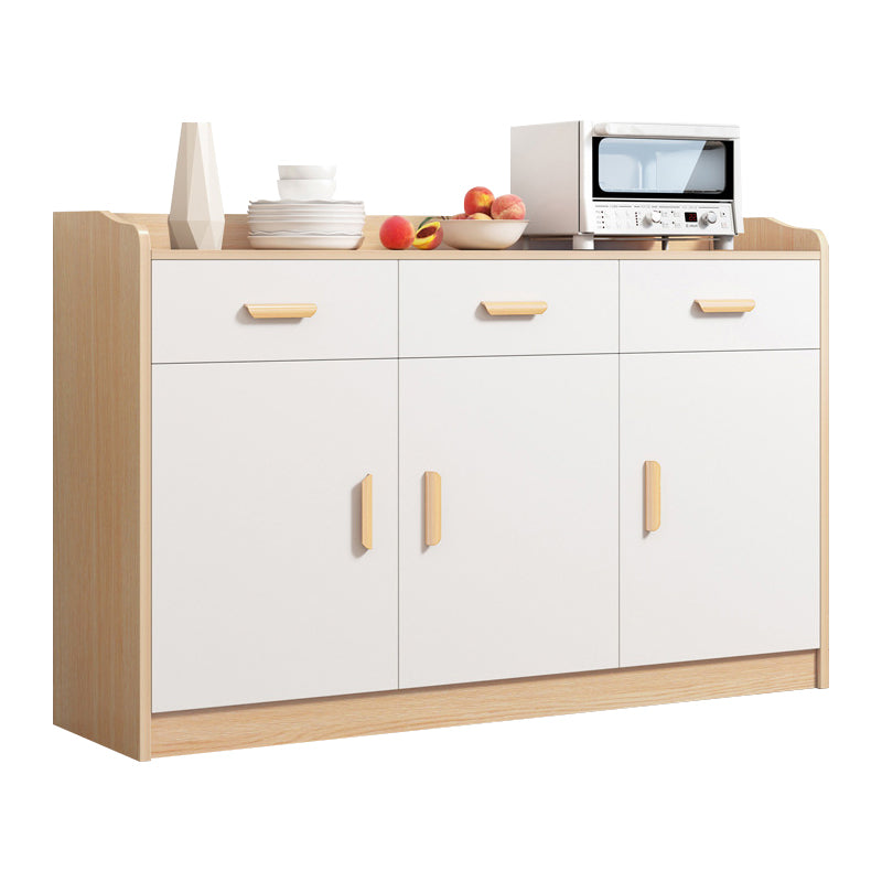 Contemporary Style Buffet Sideboard Wood Sideboard with Cabinets and Drawer