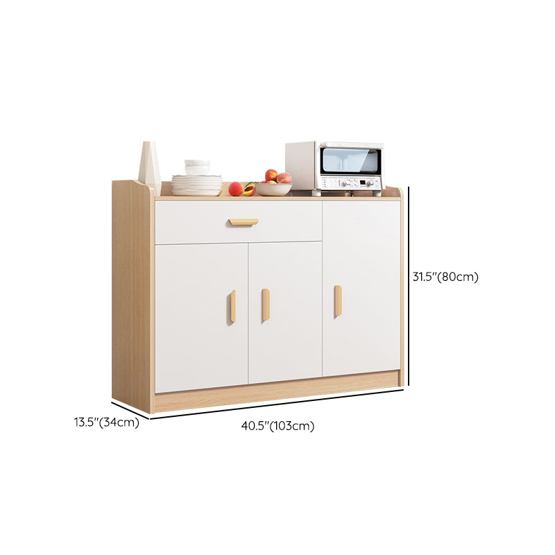 Contemporary Style Buffet Sideboard Wood Sideboard with Cabinets and Drawer