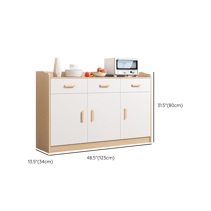 Contemporary Style Buffet Sideboard Wood Sideboard with Cabinets and Drawer