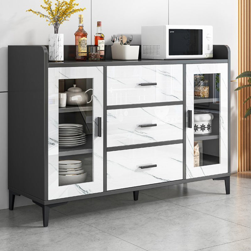 Contemporary Style Buffet Sideboard Wood Sideboard with Cabinets