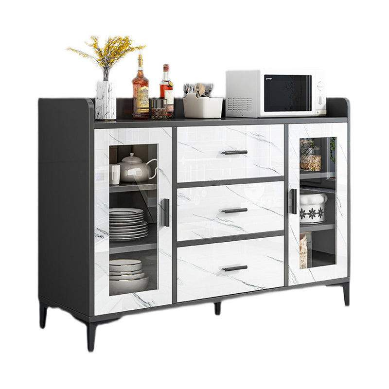 Contemporary Style Buffet Sideboard Wood Sideboard with Cabinets