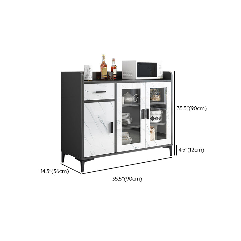 Contemporary Style Buffet Sideboard Wood Sideboard with Cabinets