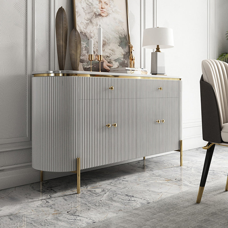 Glam Style Sideboard Buffet Faux Marble Cabinets Buffet Sideboard