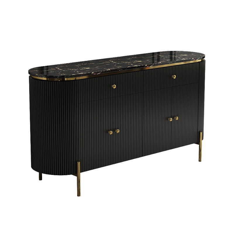 Glam Style Sideboard Buffet Faux Marble Cabinets Buffet Sideboard