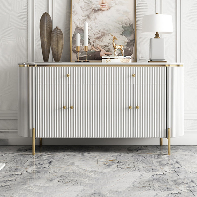 Glam Style Sideboard Buffet Faux Marble Cabinets Buffet Sideboard