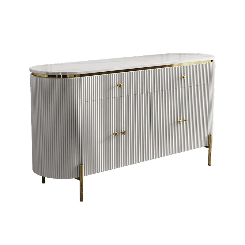 Glam Style Sideboard Buffet Faux Marble Cabinets Buffet Sideboard