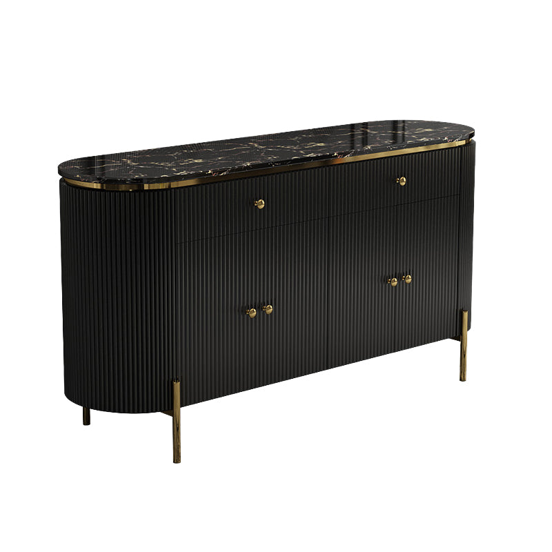 Glam Style Sideboard Buffet Faux Marble Cabinets Buffet Sideboard