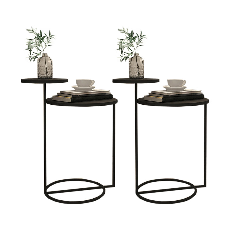 Modern Round Nightstand Metal Accent Table Nightstand for Bedroom