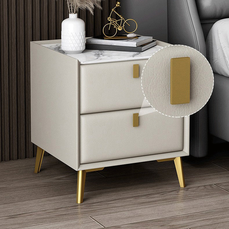 Modern Accent Table Nightstand Solid Wood Bed Nightstand with 2 Drawers