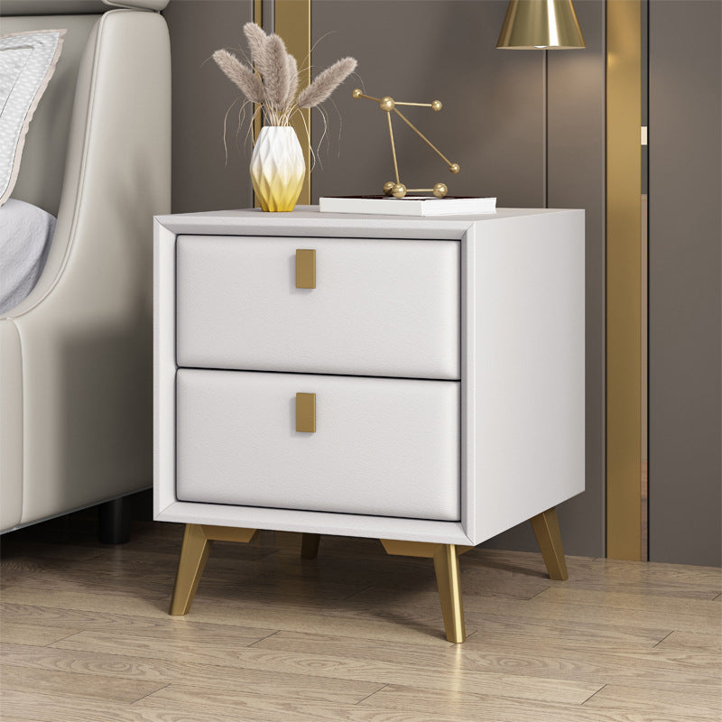 Modern Accent Table Nightstand Solid Wood Bed Nightstand with 2 Drawers