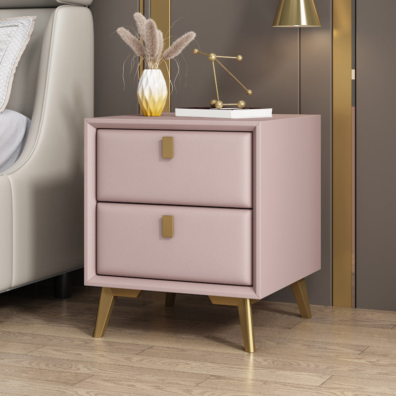 Modern Accent Table Nightstand Solid Wood Bed Nightstand with 2 Drawers