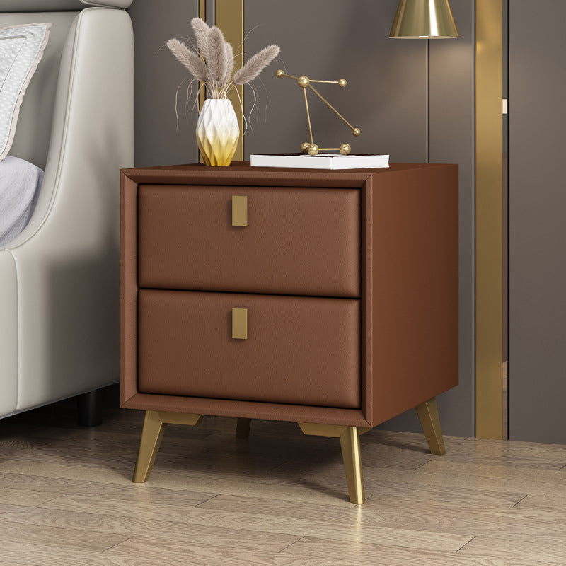 Modern Accent Table Nightstand Solid Wood Bed Nightstand with 2 Drawers