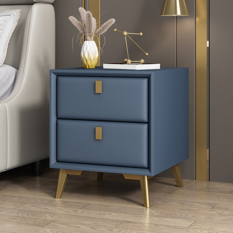 Modern Accent Table Nightstand Solid Wood Bed Nightstand with 2 Drawers