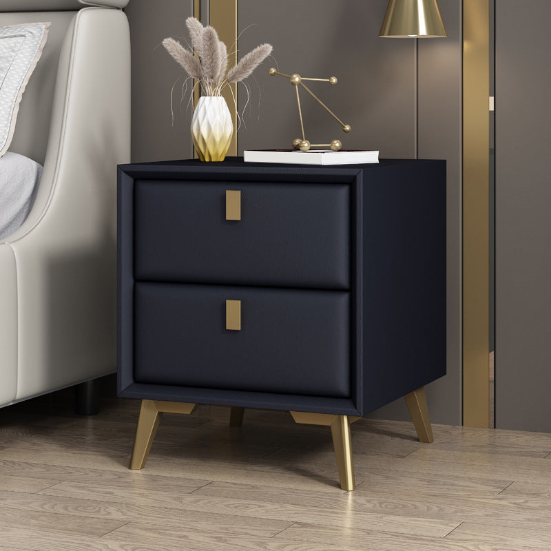 Modern Accent Table Nightstand Solid Wood Bed Nightstand with 2 Drawers