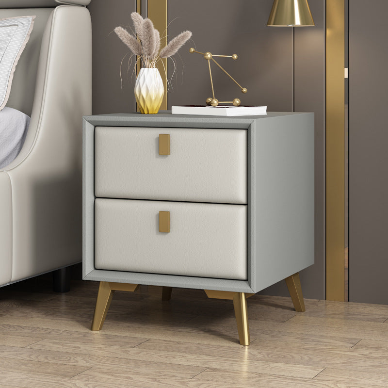 Modern Accent Table Nightstand Solid Wood Bed Nightstand with 2 Drawers