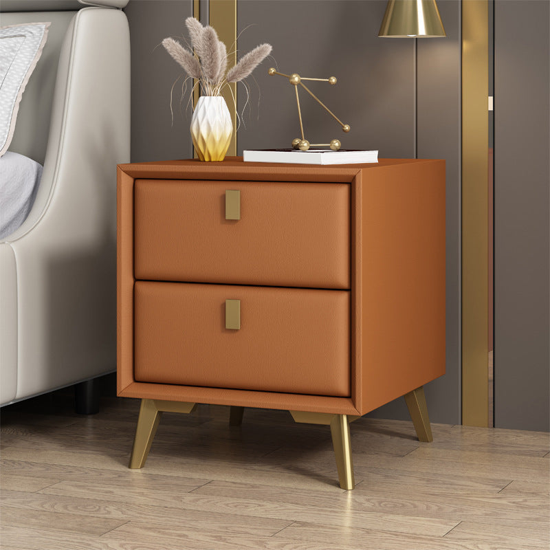 Modern Accent Table Nightstand Solid Wood Bed Nightstand with 2 Drawers