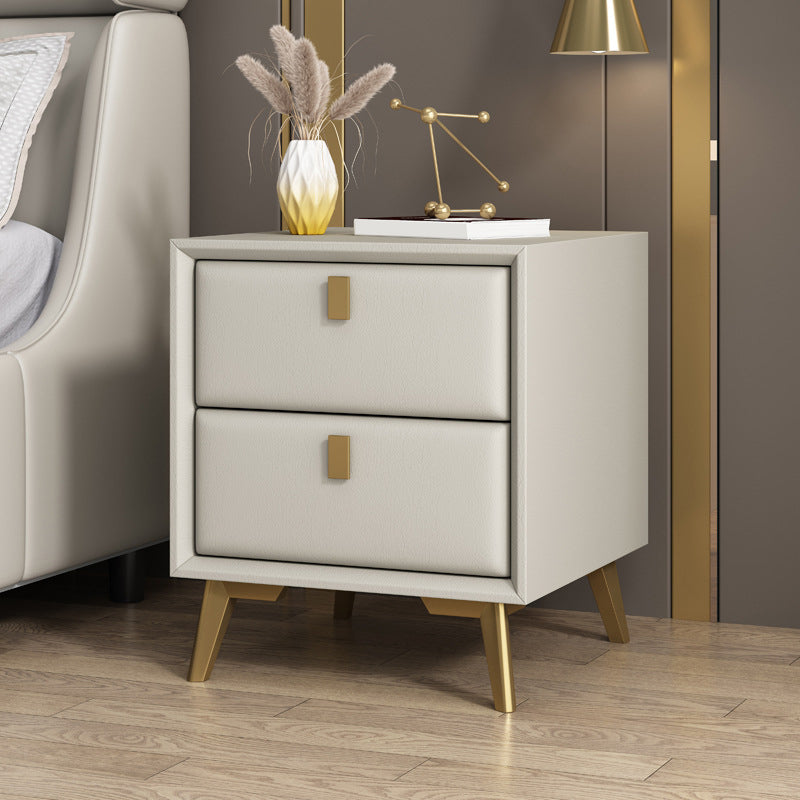 Modern Accent Table Nightstand Solid Wood Bed Nightstand with 2 Drawers