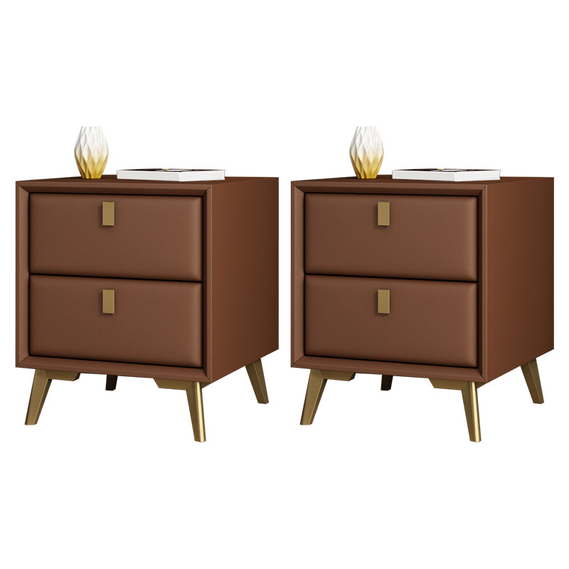 Modern Accent Table Nightstand Solid Wood Bed Nightstand with 2 Drawers