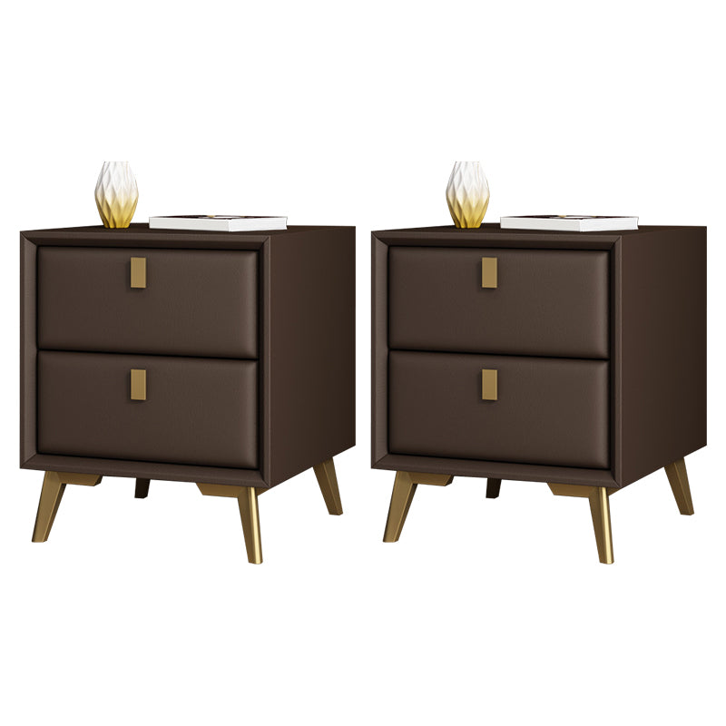 Modern Accent Table Nightstand Solid Wood Bed Nightstand with 2 Drawers