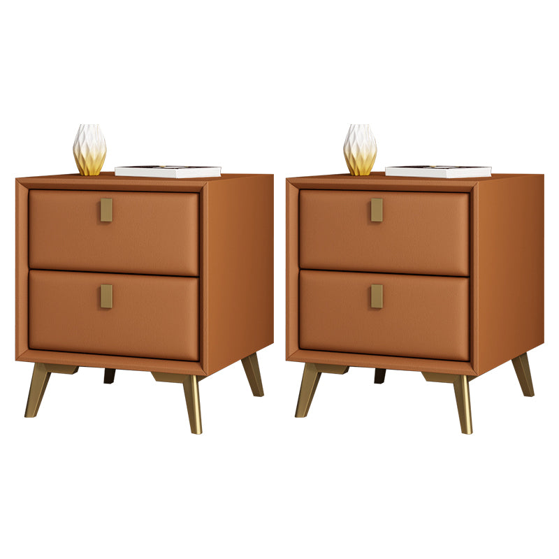 Modern Accent Table Nightstand Solid Wood Bed Nightstand with 2 Drawers