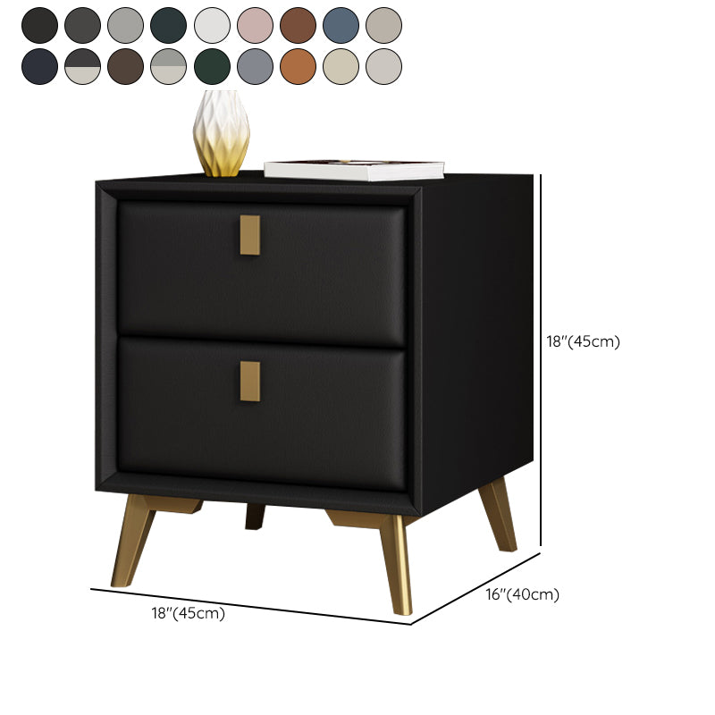 Modern Accent Table Nightstand Solid Wood Bed Nightstand with 2 Drawers