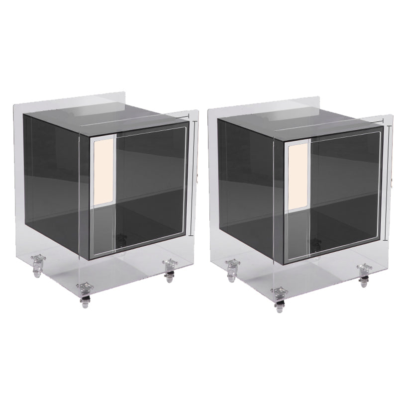 Square Acrylic Night Stand Open Storage Night Table for Bedroom