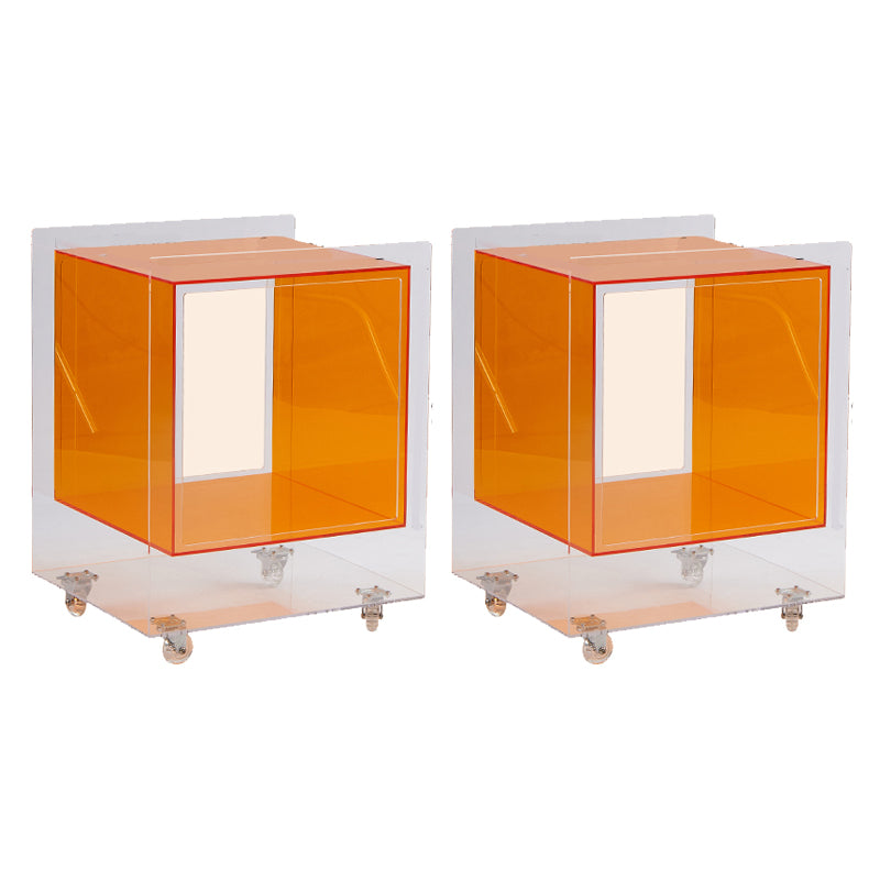 Square Acrylic Night Stand Open Storage Night Table for Bedroom