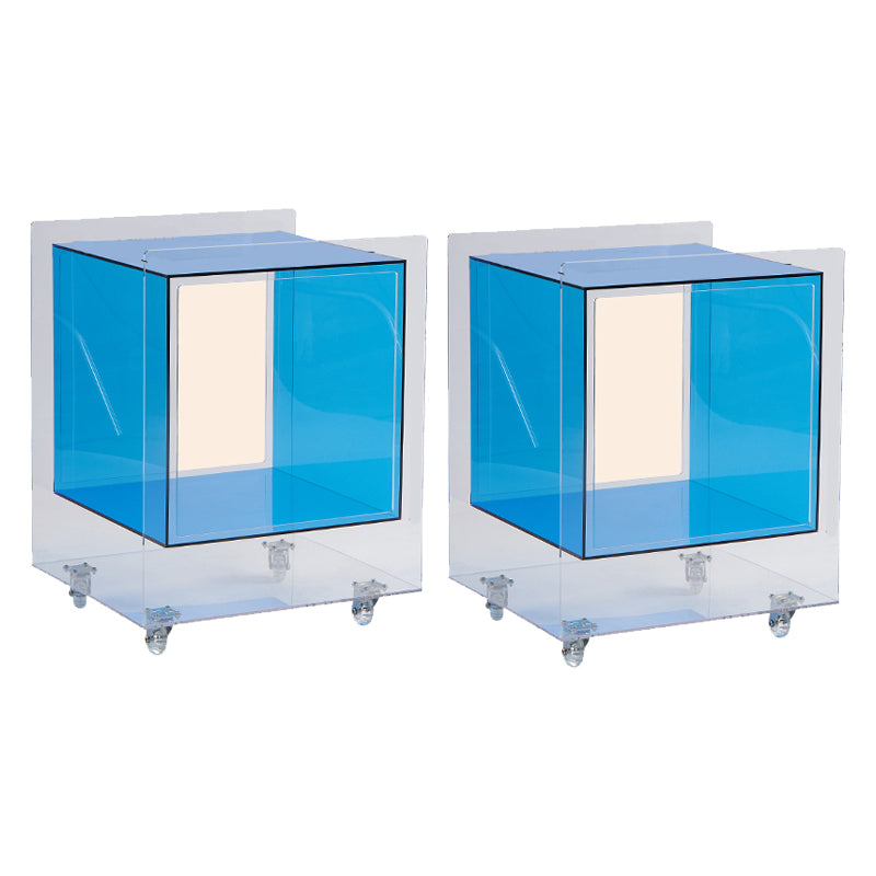 Square Acrylic Night Stand Open Storage Night Table for Bedroom