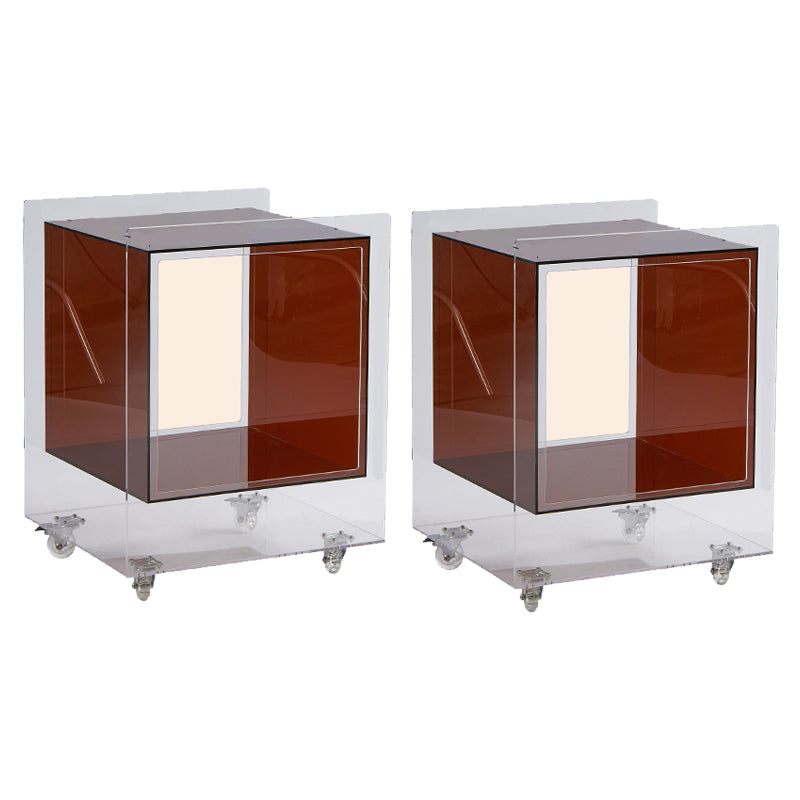 Square Acrylic Night Stand Open Storage Night Table for Bedroom