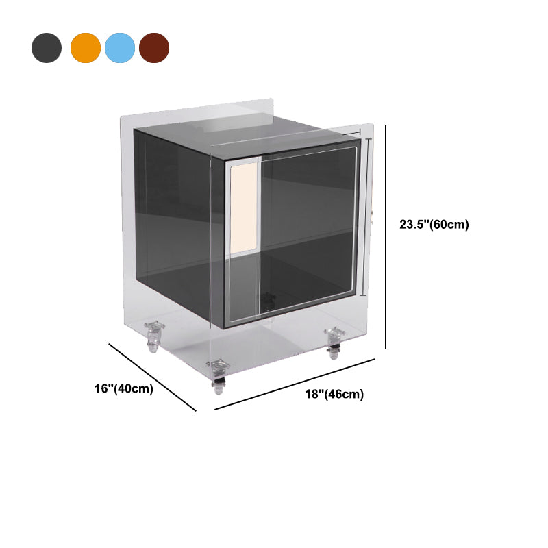 Square Acrylic Night Stand Open Storage Night Table for Bedroom