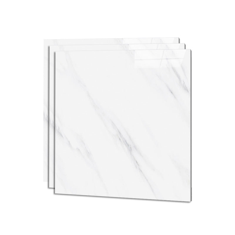 Square Ceramic Polished Straight Edge Singular Tile Marble Look Bathroom Floor