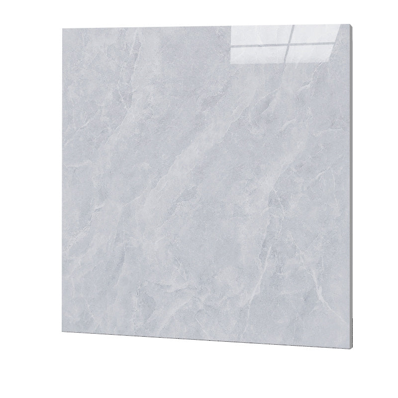 Square Ceramic Polished Straight Edge Singular Tile Marble Look Bathroom Floor