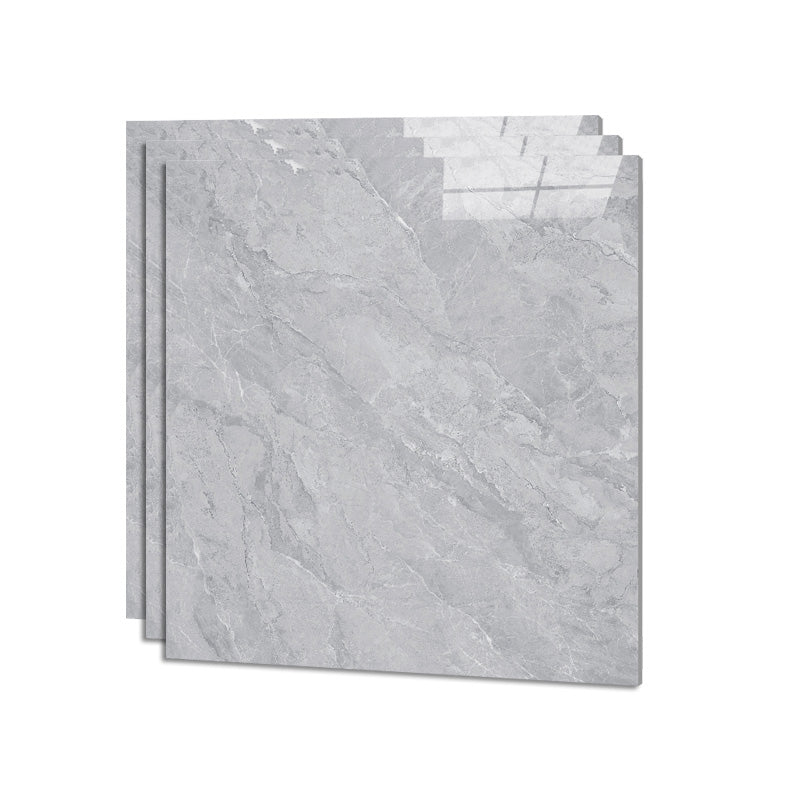 Square Ceramic Polished Straight Edge Singular Tile Marble Look Bathroom Floor