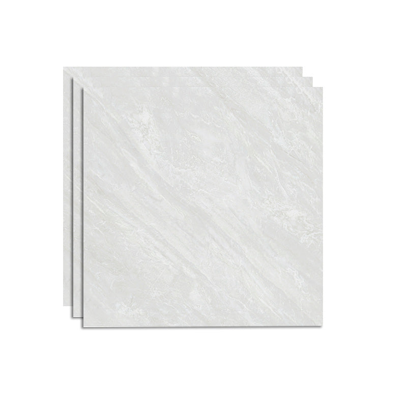 Square Ceramic Polished Straight Edge Singular Tile Marble Look Bathroom Floor