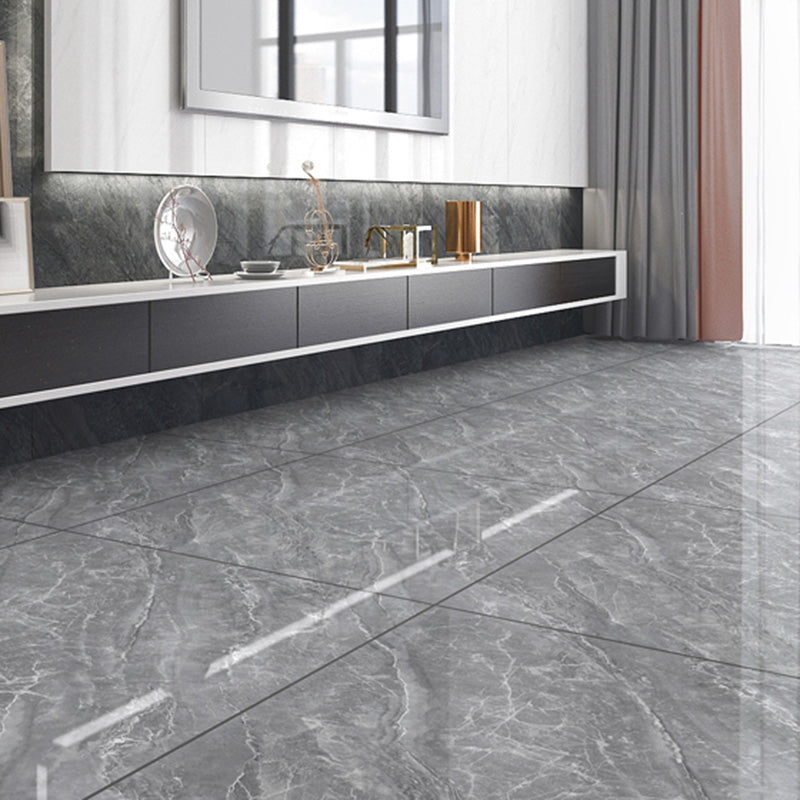 Square Ceramic Polished Straight Edge Singular Tile Marble Look Bathroom Floor