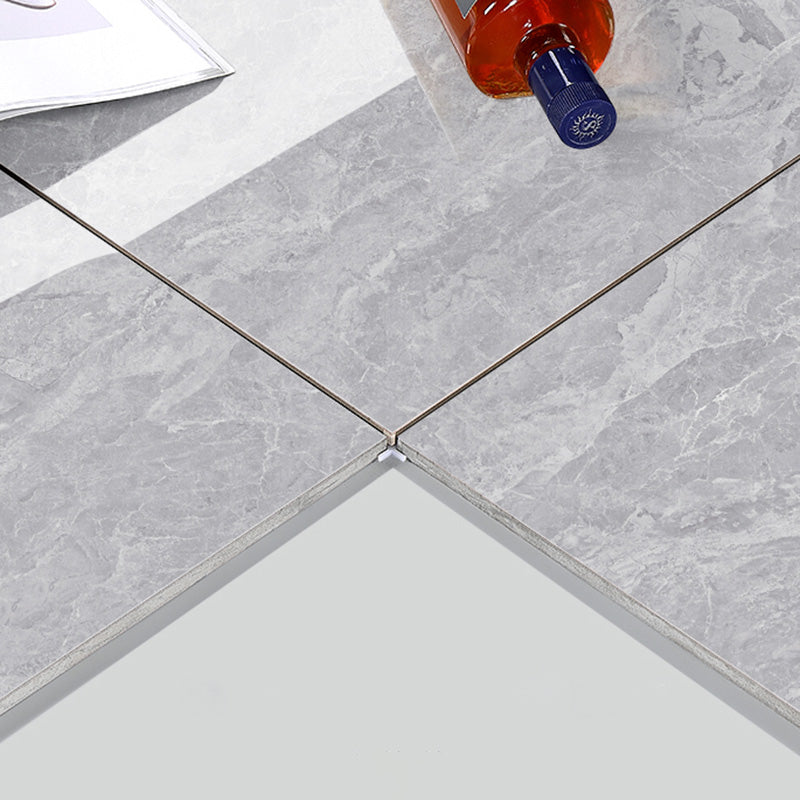 Square Ceramic Polished Straight Edge Singular Tile Marble Look Bathroom Floor