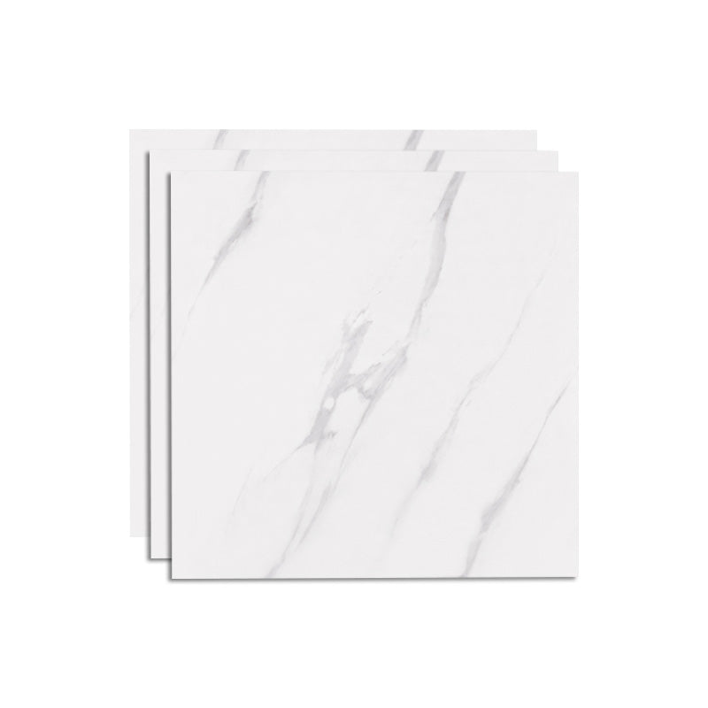 Square Ceramic Polished Straight Edge Singular Tile Marble Look Bathroom Floor