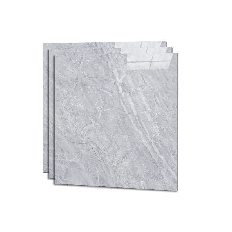 Square Ceramic Polished Straight Edge Singular Tile Marble Look Bathroom Floor