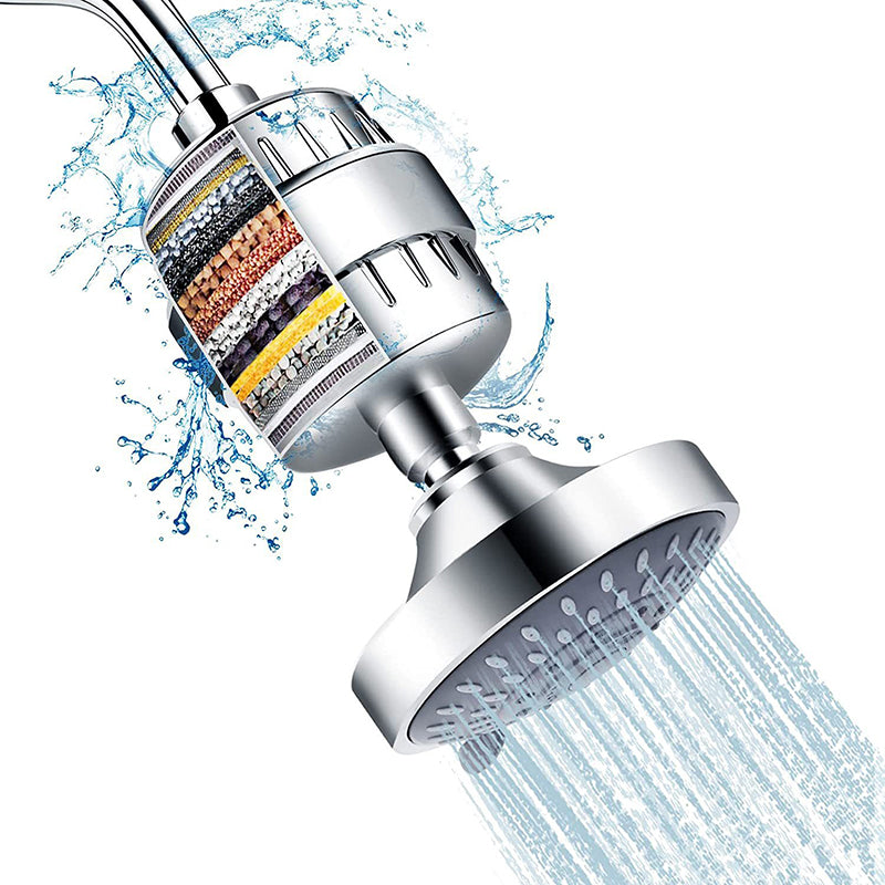 Modern Fixed Shower Head with Katalyst 4-inch Silver Wall-Mount Showerhead