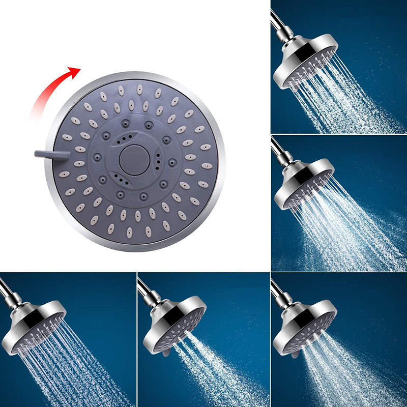 Modern Fixed Shower Head with Katalyst 4-inch Silver Wall-Mount Showerhead