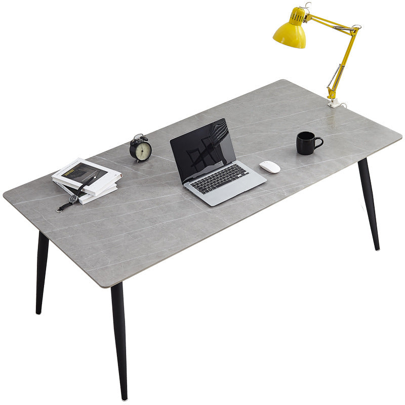 Rectangular Contemporary Writing Desk Parsons Office Desk with Metal Legs