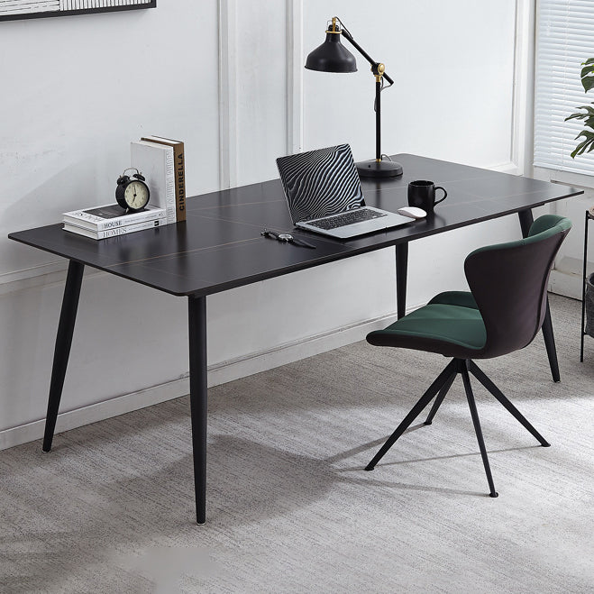 Rectangular Contemporary Writing Desk Parsons Office Desk with Metal Legs