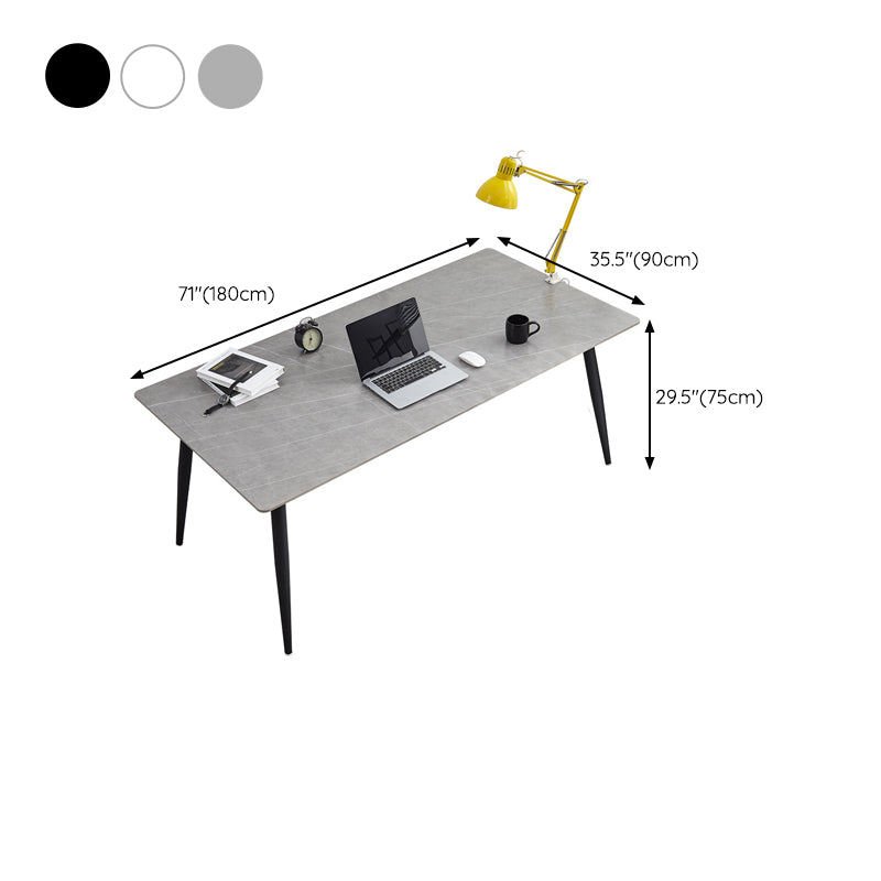 Rectangular Contemporary Writing Desk Parsons Office Desk with Metal Legs