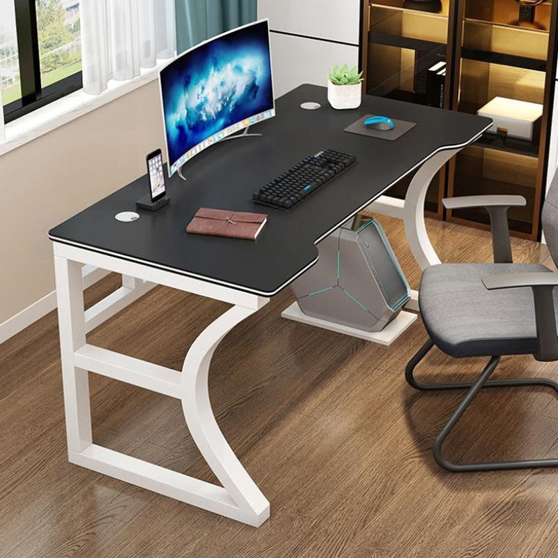 Contemporary Office Desk Antique Finish Computer Desk with Metal Legs